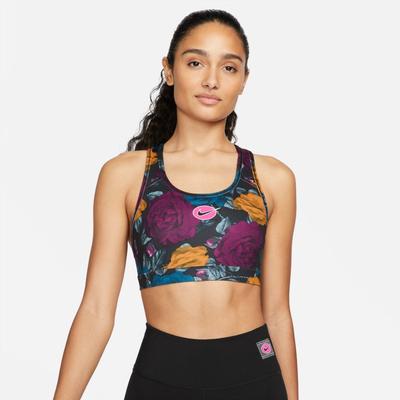 Women's Nike Swoosh Icon Clash Strappy Sports Bra BK/WH/ACTIVE_PINK/BK