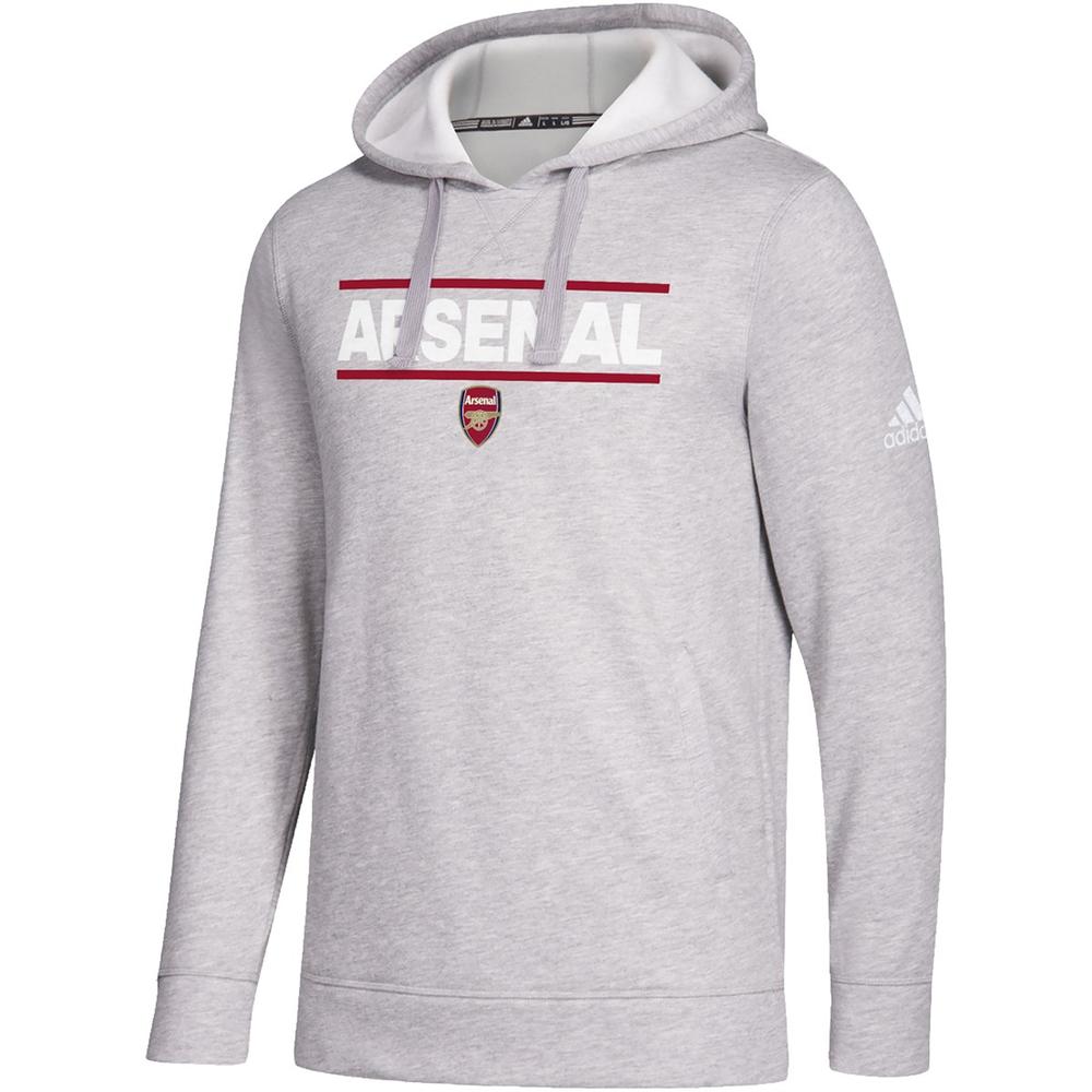 Men's Adidas Heathered Gray Arsenal Lockup Pullover Hoodie Size: Small
