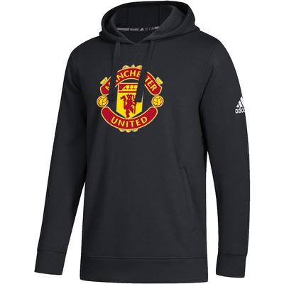 adidas Manchester United Crest Fleece Hoody BLACK/WHITE