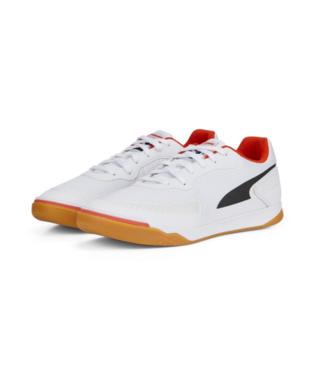 Puma Pressing III Indoor Soccer Shoe White/Firelight