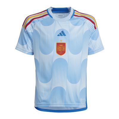 adidas Spain Away Jersey World Cup 2022 Youth Glow Blue/Glory Blue