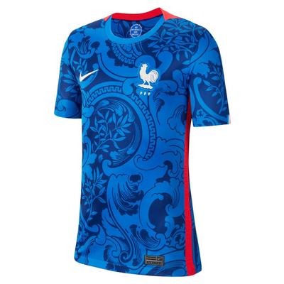 Nike France Home Jersey Youth 2022 Cobalt/Siren Red