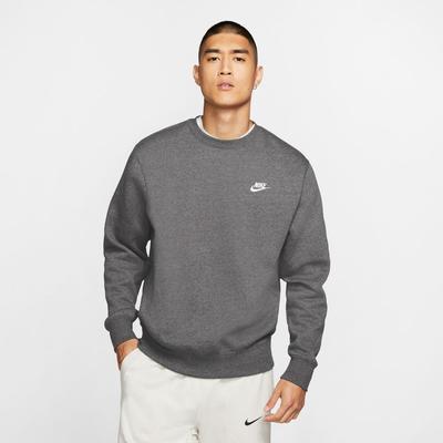 Men's Nike Sportswear Club Fleece Crew CHARCOAL_HTR/WHITE