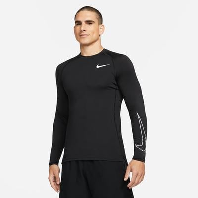Men's Nike Pro Dri-FIT Slim Fit Long-Sleeve Top BLACK/WHITE