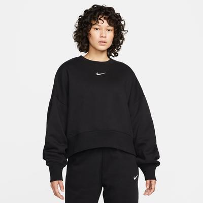 Women's Nike Sportswear Phoenix Fleece Crewneck Sweatshirt BLACK/SAIL