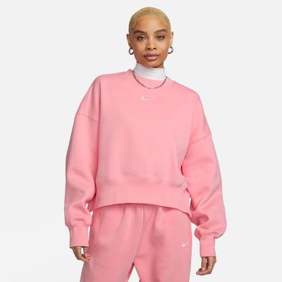 Women's Nike Sportswear Phoenix Fleece Crewneck Sweatshirt CORAL_CHALK/SAIL