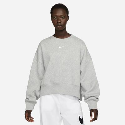 Women's Nike Sportswear Phoenix Fleece Crewneck Sweatshirt DK_GREY_HEATHER/SAIL