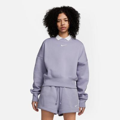 Women's Nike Sportswear Phoenix Fleece Crewneck Sweatshirt INDIGO_HAZE/SAIL