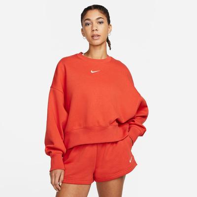 Women's Nike Sportswear Phoenix Fleece Crewneck Sweatshirt MANTRA_ORANGE/SAIL