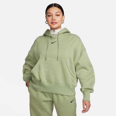 Women's Nike Sportswear Phoenix Fleece Pullover Hoodie OIL_GREEN/BLACK