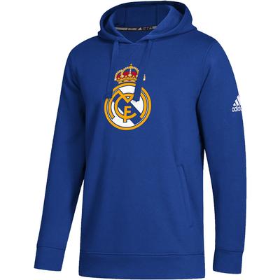 adidas Real Madrid Crest Fleece Hoody ROYAL/WHITE