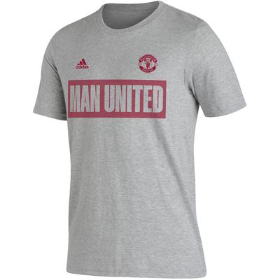 adidas Manchester United Banner Tee GREY/RED