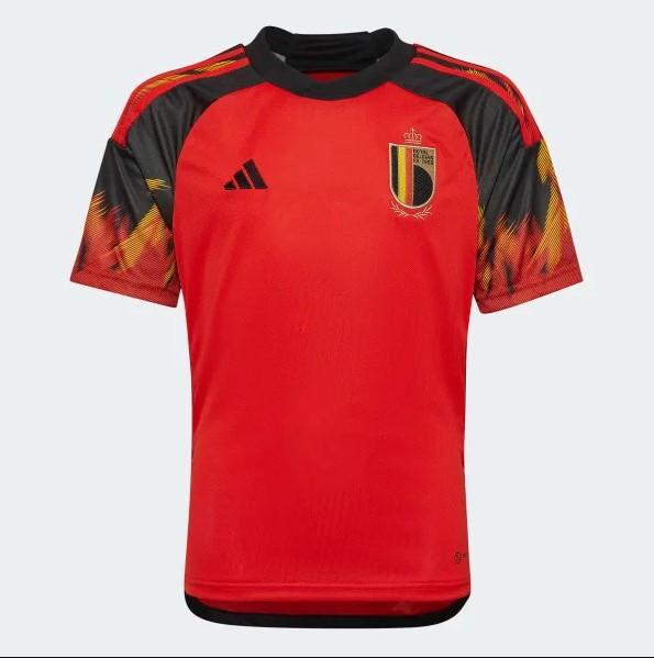  Adidas Belgium Home Jersey Youth World Cup 2022