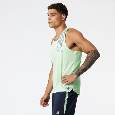 Men's New Balance Printed Fast Flight Singlet VIBRANT_SPRING_GLO