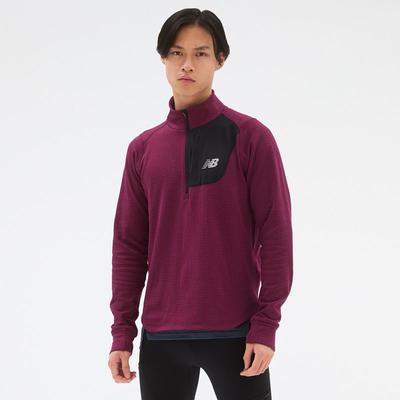 Men's New Balance Heat Grid Half Zip DARK_EMBER_HEATHER