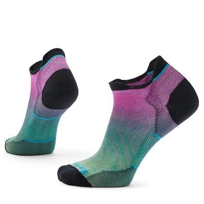 W Smartwool Run Zero Cushion Ombre Print Low Ankle Socks EMERALD_GREEN