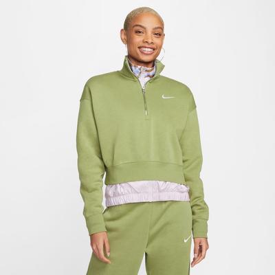 Women's Nike Sportswear Phoenix Fleece Oversized 1/2-Zip Crop Sweatshirt ALLIGATOR/SAIL