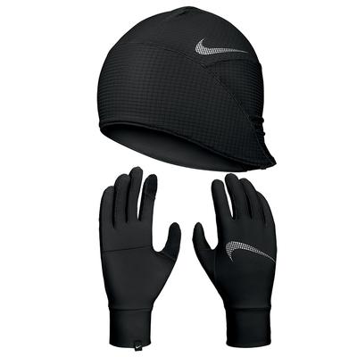 Women's Essential Hat and Glove Set BLACK/BLACK/SILVER