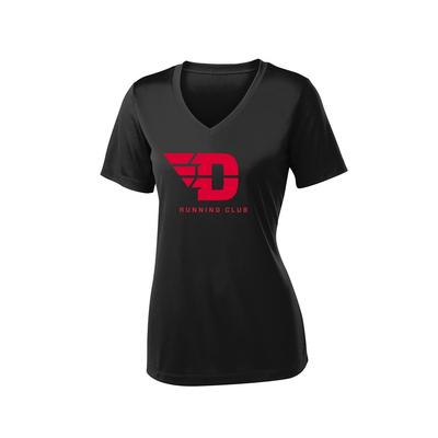 Women's UD Run Club Competitor V-Neck Short-Sleeve BLACK/RED