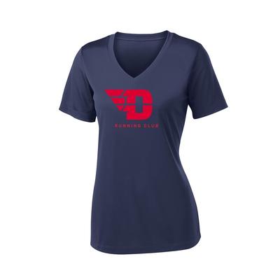 Women's UD Run Club Competitor V-Neck Short-Sleeve TRUE_NAVY/RED