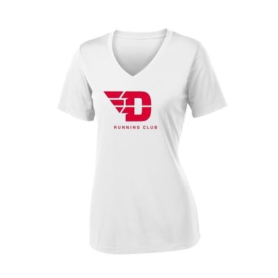 Women's UD Run Club Competitor V-Neck Short-Sleeve WHITE/RED