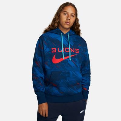 Nike England Club Fleece Hoodie BLUE/RED