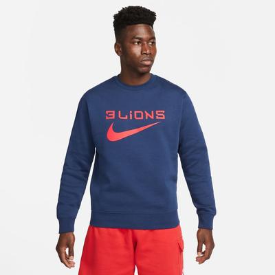 Nike England Club Fleece Crewneck Blue Void/Red