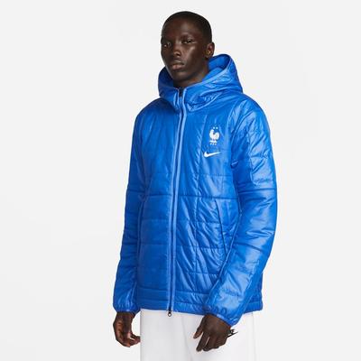 Nike France Fleece-Lined Hooded Jacket Game Royal/White