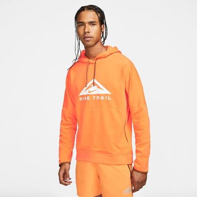 Men's Nike Dri-FIT Trail Pullover Hoodie BRGHT_MANDARIN/OLIVE