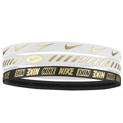 Nike Headbands 3.0 3pk Metallic white/white/black