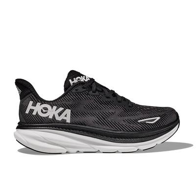 Men's Hoka Clifton 9 BLACK/WHITE