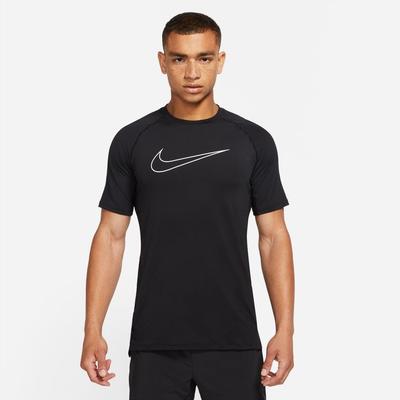 Men's Nike Pro Slim Fit Short-Sleeve Top BLACK/WHITE