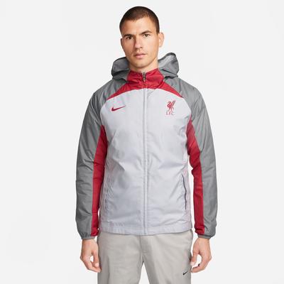 Nike Liverpool FC AWF Men's Full-Zip Soccer Jacket Wolf Grey/red