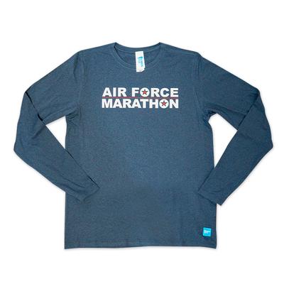 Men's Performance Tech Long-Sleeve Air Force Marathon HEATHER_NAVY