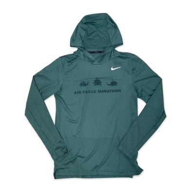 Men's Nike Hyper Dry Hooded Long-Sleeve Air Force Marathon DARK_GREEN_HEATHER