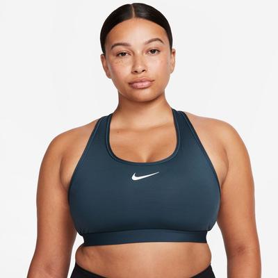 Women's Nike Swoosh Medium Support Padded Sports Bra DEEP_JUNGLE/WHITE