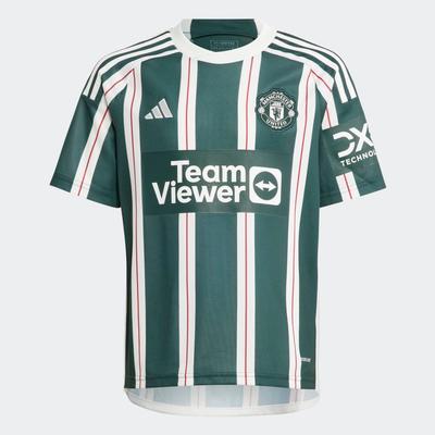 adidas Manchester United Away Jersey 23/24 Youth Green/White/Maroon