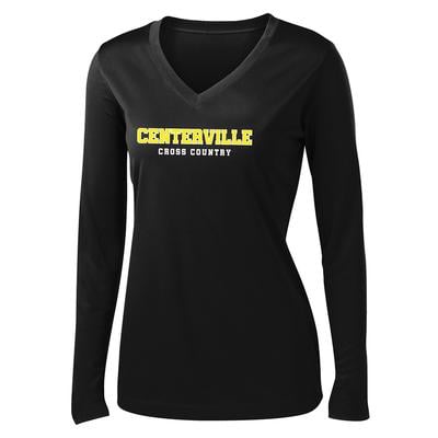 Women's Centerville XC Competitor V-Neck Long-Sleeve BLACK