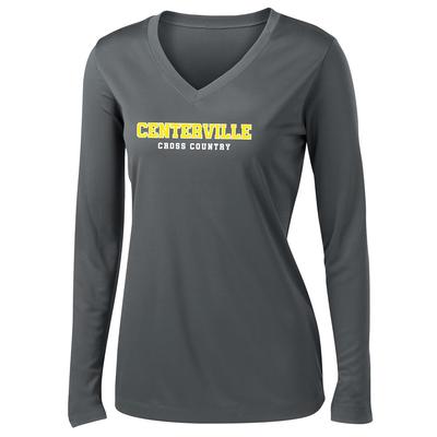 Women's Centerville XC Competitor V-Neck Long-Sleeve IRON_GREY