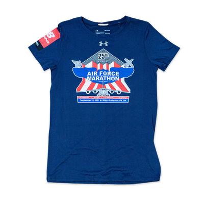 Women's Under Armour Tech Short Sleeve 2021 Air Force Marathon NAVY