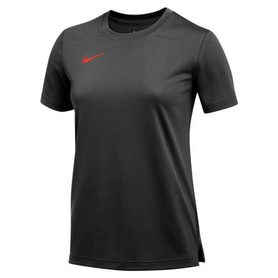 Women's Nike Short-Sleeve Coach Top BLACK/TEAM_ORANGE