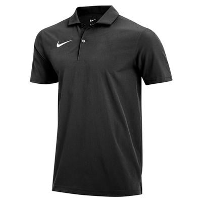 Men's Nike Short-Sleeve Woven Polo BLACK/WHITE