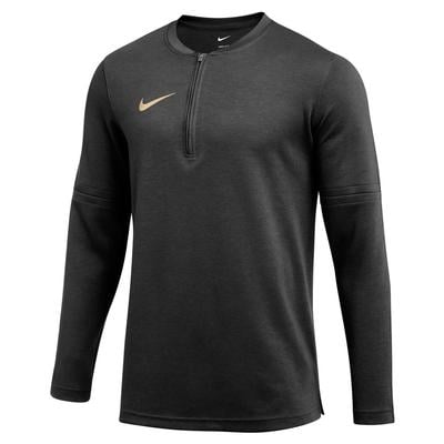 Men's Nike Long-Sleeve 1/2-Zip Top BLACK/TEAM_GOLD