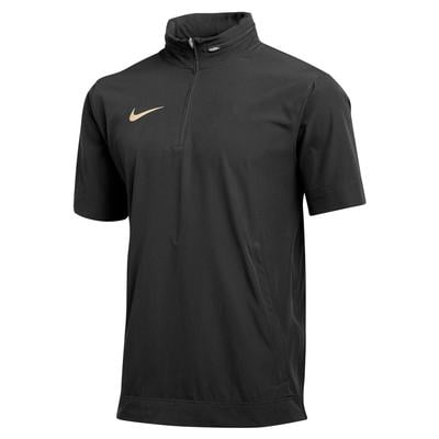 Men's Nike Short-Sleeve Woven Coach Jacket BLACK/TEAM_GOLD