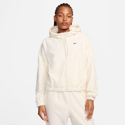Women's Nike Therma-FIT Full-Zip Fleece Hoodie PALE_IVORY/BLACK