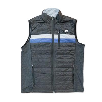 Men's Runners Plus Down Vest BLACK_NAVY_BLOCKING