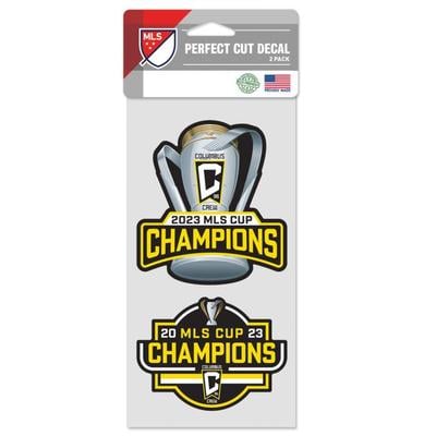 MLS CUP CHAMPIONS COLUMBUS CREW COLUMBUS CREW MLS CUP CHAMPIONS PERFECT CUT DECAL SET OF TWO 4