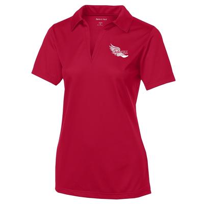 Women's Carroll Track Active Textured Polo TRUE_RED