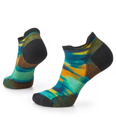 Women's Smartwool Run Targeted Cushion Brushed Print Low Ankle Socks TWILIGHT_BLUE