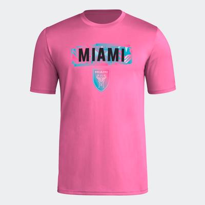 adidas Inter Miami CF Short Sleeve Pre-Game T-Shirt PINK